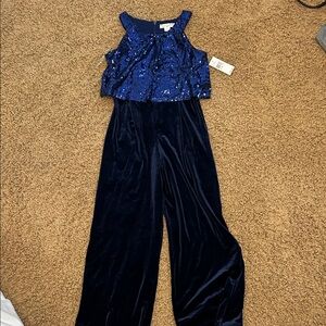 Knitworks Navy Sequin Jumpsuit